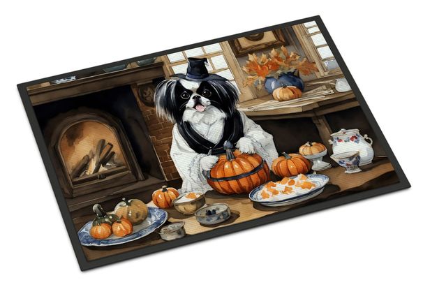 Japanese Chin Fall Kitchen Pumpkins Doormat Front Door Mat Indoor Outdoor Rugs For Entryway, Non Slip Washable Low Pile, 24H X 36W_maomaolike.com