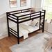 Twin Over Twin Bunk Bed With Thick Posts,Wooden Bunk Bed With High Guardrail And Ladder For Kids, Teens, Dorm Rooms, And Guest Rooms,No Box Spring Needed,Espresso_maomaolike.com