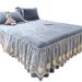 Korean Style Carved Milk Velvet Single Autumn Winter Thickened Skirt Warm Coral Fleece Bed Cover Three-Piece Set_maomaolike.com