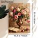 Rose Still Life Painting Poster, Vintage-style Oil Painting Of Pink & Burgundy Roses In Metallic Vase With Open Book Poster, Elegant Classic Floral_maomaolike.com