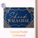 Indian Wedding Themed Painting Poster, Luxurious Ornate Blue & Gold Embellished Poster, Elegant Festive Design Ideal For Wedding Venues And Home_maomaolike.com