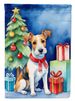Fox Terrier Christmas Reindeer House Flag Large Porch Sleeve Pole Decorative Outside Yard Banner Artwork Wall Hanging, Polyester, House Size, Multicolor_maomaolike.com