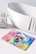 Bichon Frise Hippie Dawg Memory Foam Kitchen Mat Machine Washable Anti-Fatigue Mat Cushion Comfort Bath Mat Or Kitchen Rug_maomaolike.com