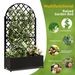 round Metal Planter Box With Trellis Raised Garden Bed With 4 WheelsTrellis & Privacy Screen For Climbing Plants, Vegetables, Vines_maomaolike.com