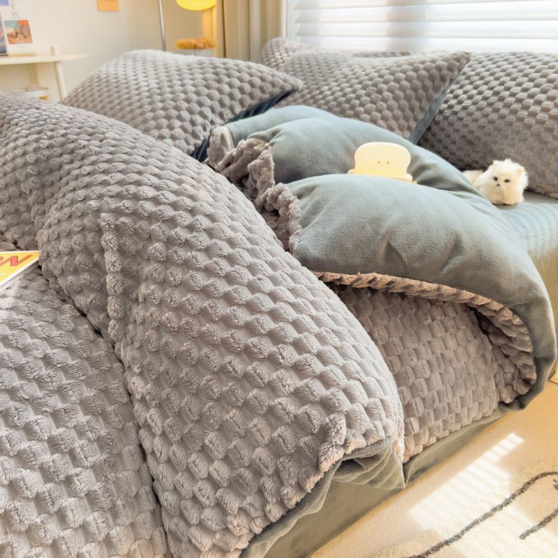 Cross-Border Three-Dimensional Carved Milk Taiwan Bedding Set Three-Four Piece Thickened Autumn Winter Baby Velvet Sheet Bed Skirt_maomaolike.com