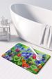 Illinois Violet In Watercolor Memory Foam Kitchen Mat Machine Washable Anti-Fatigue Mat Cushion Comfort Bath Mat Or Kitchen Rug_maomaolike.com