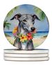 Greyhound Luau Large Sandstone Coasters Pack Of 4 Absorbent Round Coasters Decor Gifts For Men Or Women, 4 In, Multicolor_maomaolike.com