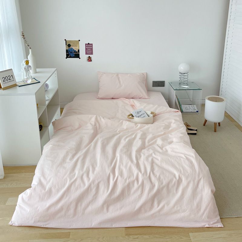 Back-to-School Solid Color Student Three-Piece Set School Bedding Dormitory Bunk Full Cotton Bed Sheet_maomaolike.com