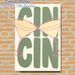 Cin Cin Martini Painting Poster, Soft-toned Minimalist Typography & Martini Glass Graphic Poster, Stylish Beverage-themed Decor Ideal For Home Bar_maomaolike.com