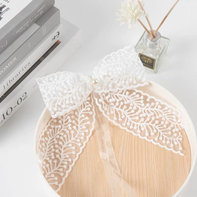 Lace Bow Tiebacks Light Luxury French Curtain Drawstring Buckle Korean Style No-Drill Beautiful Sheer Tie Rope_maomaolike.com