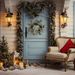 Christmas Wreath 20 Inch Christmas Door Decorations Wreath With Warm Lights_maomaolike.com