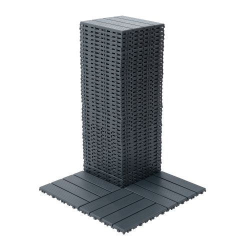 Plastic Interlocking Deck Tiles,44 Pack Patio Deck Tiles,12"x12" Square Waterproof Outdoor All Weather Use, Patio Decking Tiles For Poolside Balcony Backyard, Grey_maomaolike.com
