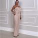 Women's Summer New Fashion Tube Top Waist Solid Color Wide Leg Jumpsuit Women's Clothing_maomaolike.com