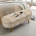 Ottoman Oval Storage Bench,Rubber Wood Legs, Gray (43.5"x16"x16")Brown_maomaolike.com