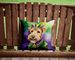 Lakeland Terrier King Of Mardi Gras Throw Pillow Machine Washable, Indoor Outdoor Decorative Pillow For Couch, Bed Or Patio, 14Hx14W_maomaolike.com