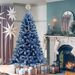 6FT Pre-Lit Hinged Artificial Fir ChristmasTree, Xmas Tree Snow Flocked Artificial Holiday Christmas Tree W/750 Branch Tips X-mas_maomaolike.com