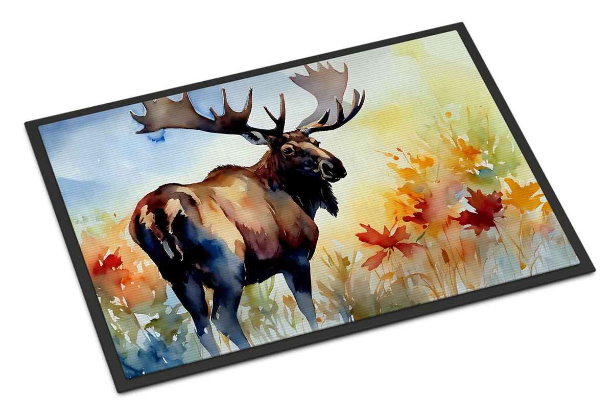 Moose Doormat Front Door Mat Indoor Outdoor Rugs For Entryway, Non Slip Washable Low Pile, 24H X 36W_maomaolike.com