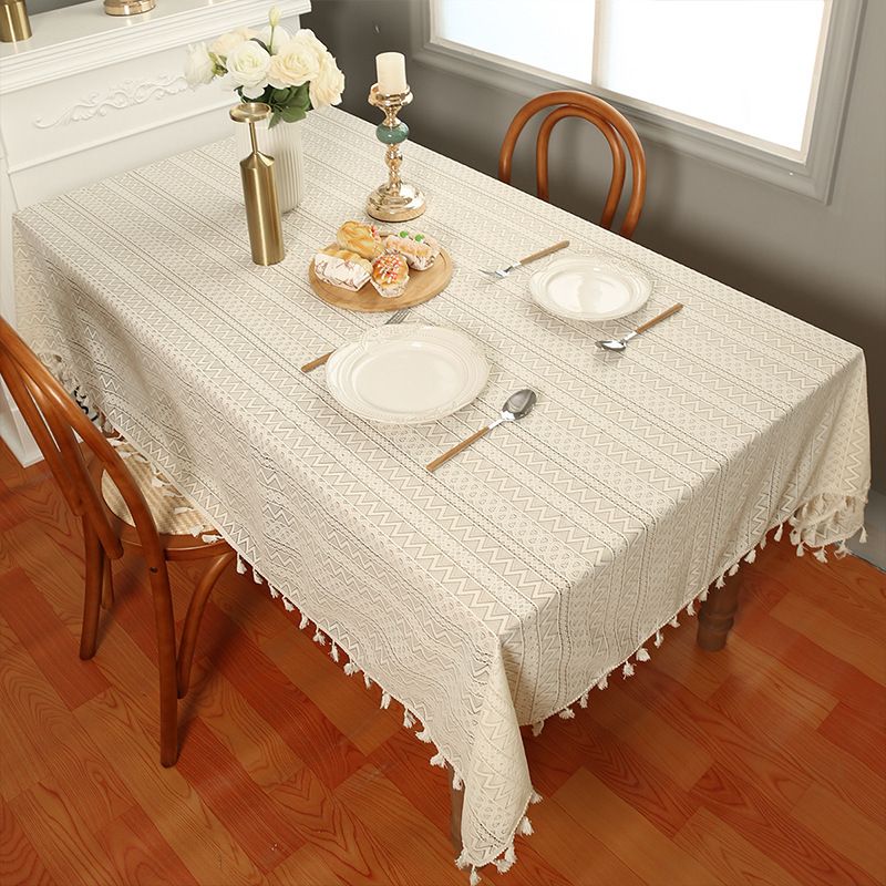 Christmas Tablecloth Modern Embroidery Lace Living Room Kitchen Rectangular Non Slip Decorative Cover Cloth Table Mat_maomaolike.com