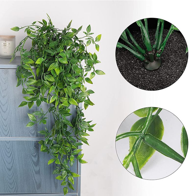 Potted fake hanging plant pothos mandala with potted room desk decoration flower_maomaolike.com