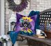 Black Poodle King Of Mardi Gras Throw Pillow Machine Washable, Indoor Outdoor Decorative Pillow For Couch, Bed Or Patio, 18Hx18W_maomaolike.com