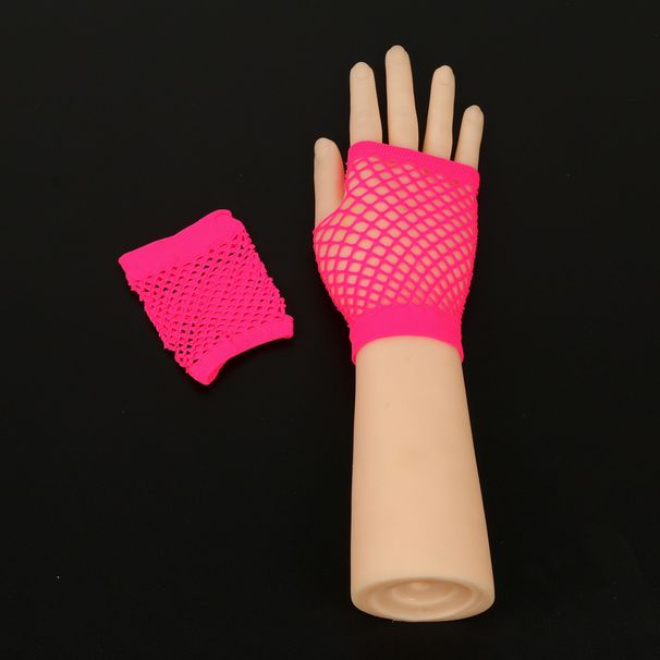 Unisex Vintage short fishnet gloves Bride wedding party half finger fingerless mesh gloves Mesh gloves_maomaolike.com