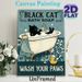 Black Cat Bath Themed Painting Poster, Vintage Whimsical Black Cat In Bathtub With Bubbles Poster, Playful Decorative Accent For Bathroom_maomaolike.com