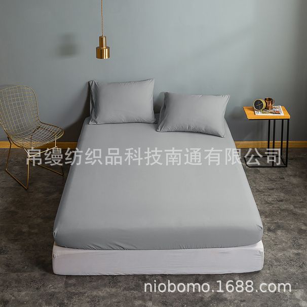 Home Garden Solid Color Brushed Bedspread Mattress Protector_maomaolike.com