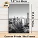 Urban Riverfront Skyline Painting Poster, Monochrome Minimalist Cityscape With Bridge & Skyscrapers Poster, Sleek Urban Wall Decor Suitable For Living_maomaolike.com
