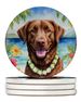 Chesapeake Bay Retriever Luau Large Sandstone Coasters Pack Of 4 Absorbent Round Coasters Decor Gifts For Men Or Women, 4 In, Multicolor_maomaolike.com