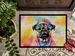 Pug Hippie Dawg Doormat Front Door Mat Indoor Outdoor Rugs For Entryway, Non Slip Washable Low Pile, 24H X 36W_maomaolike.com