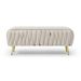 Oval Storage Bench With Gold Legs,Velvet Fabric ,Woven,Upholstered Ottoman Storage Benches For Bedroom End Of Bed,Sherpa Fabric Bench For Living Room,Dining Room,Entryway,Bed Side,BEIGE,5 Colors_maomaolike.com