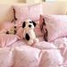 Wholesale INS Fresh Korean Cartoon Princess Style All 4-Piece Bowknot Homestay Apartment Pure Cotton Four-Piece Set_maomaolike.com
