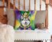 Alaskan Malamute King Of Mardi Gras Throw Pillow Machine Washable, Indoor Outdoor Decorative Pillow For Couch, Bed Or Patio, 14Hx14W_maomaolike.com