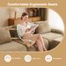 114 Modern L-Shaped Modular Sectional Sofa For Living Room,Flannelette Fabric,Oversized 3-Seater Couch,boneless Sofa ,Movable Ottoman,Buckle Connection,Anti-slip Design,No Assembly,Light_maomaolike.com