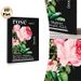 Rose Dictionary Style Painting Poster, Vintage Realistic Pink Rose With Typography Dark Background Poster, Elegant Floral Wall Decor Ideal For Living_maomaolike.com