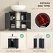 Pedestal Sink Storage Cabinet, Bathroom Sink Cabinet With U-Shape Cut-Out And Adjustable Shelf, Black_maomaolike.com