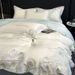 2026 New Luxury High-End Thickened Simple Four-Piece Floral Embroidered Duvet Cover Sheet Bed Skirt Bedding Set 4-piece Set_maomaolike.com