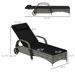 2 Reclining Chaise Lounge Chairs, Rolling Outdoor Chairs With Cushion, Pillow, Headrest, Armrests, And Wheels, Black_maomaolike.com