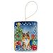 Sheltie Christmas Reindeer Porcelain Ornament Christmas Tree Hanging Decorations For Home Christmas Holiday, Rectangle, Gift, Multicolor_maomaolike.com