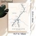 Grand Canyon Rim To Rim Trail Map Painting Poster, Minimalist Clear Trail Map Poster, Detailed Hiking Route Layout, Practical Reference For Hikers_maomaolike.com