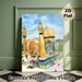 Mosque Themed Painting Poster, Soft Watercolor Style Intricate Islamic Architecture Scene Poster, Exquisite Cultural Decor Ideal For Living Room_maomaolike.com
