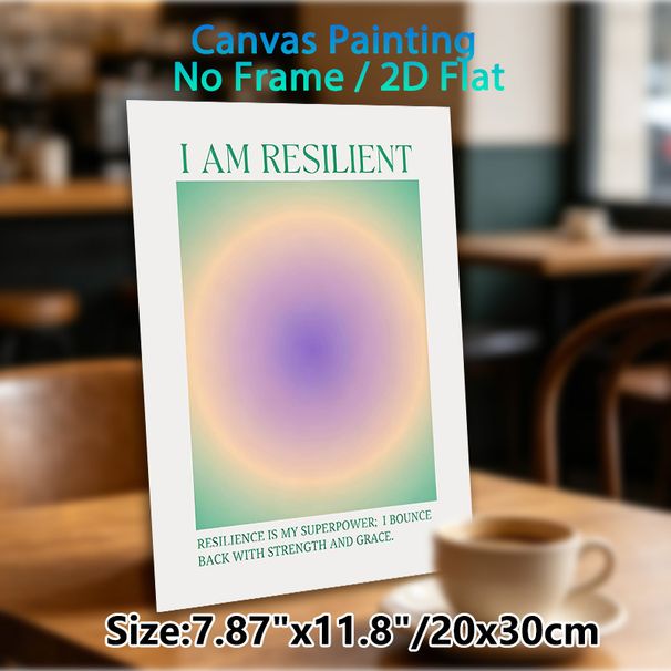 Resilience Affirmation Painting Poster, Soft Gradient Color Circular Poster, Inspirational Positive Statement To Boost Mental Wellness, Ideal For_maomaolike.com
