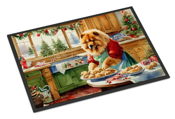 Chow Chow Christmas Cookies Doormat Front Door Mat Indoor Outdoor Rugs For Entryway, Non Slip Washable Low Pile, 24H X 36W_maomaolike.com