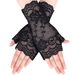 Unisex Lace gloves for women half fingerless short sailor dance driving sun protection UV protection scar cover gloves_maomaolike.com