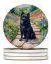 Schipperke Spring Path Large Sandstone Coasters Pack Of 4 Absorbent Round Coasters Decor Gifts For Men Or Women, 4 In, Multicolor_maomaolike.com