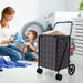 Folding Rolling Shopping Cart With Waterproof Liner And Basket_maomaolike.com