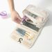 Twill-Hooked Cosmetic & Toiletry Bag, Bathroom Skincare Organizer, Multi-Functional Portable Wash Bag With Dry-Wet Separation Compartments_maomaolike.com