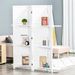 4 Panel 67" Tall Wood Privacy Screen Room Divider With 3 Shelves And Folding Storage For Bedroom, White_maomaolike.com