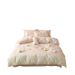 1 Korean Style Washed Four-Piece Set With Bunny Patch Embroidery, Pure Cotton Fuzzy Ball Duvet Cover, Cartoon Bed Sheet_maomaolike.com