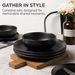 12-Piece Stoneware Dinner Plates Bowls Sets | Microwave & Dishwasher Safe | Non-Toxic Dinner Plates Bowls Set | Stackable Matte Glaze Kitchenware For 4_maomaolike.com